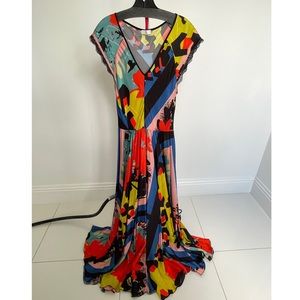 Long dress beautiful coloring, lightly worn